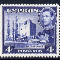 Cyprus 1938-51 KG6 Kolossi Castle 4pi ultramarine mounted mint, SG 156b