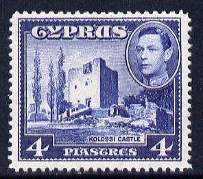 Cyprus 1938-51 KG6 Kolossi Castle 4pi ultramarine mounted mint, SG 156b