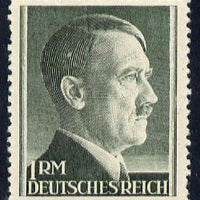 Germany 1942-44 Adolf Hitler 1m bottle green P12.5 unmounted mint, SG 799