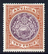 Antigua 1903-07 Crown CC Badge 2d dull purple & brown mounted mint SG 33