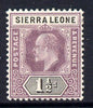 Sierra Leone 1903 KE7 Crown CA 1.5d purple & black mounted mint SG 75