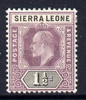 Sierra Leone 1903 KE7 Crown CA 1.5d purple & black mounted mint SG 75