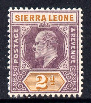 Sierra Leone 1903 KE7 Crown CA 2d purple & brown-orange mounted mint SG 76