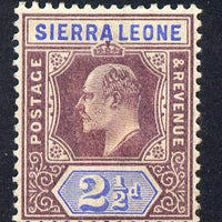 Sierra Leone 1903 KE7 Crown CA 2.5d purple & ultramarine mounted mint SG 77