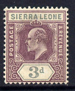 Sierra Leone 1903 KE7 Crown CA 3d purple & grey mounted mint SG 78