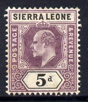 Sierra Leone 1903 KE7 Crown CA 5d purple & black mounted mint SG 80