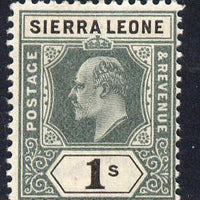 Sierra Leone 1903 KE7 Crown CA 1s green & black mounted mint SG 82