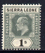 Sierra Leone 1903 KE7 Crown CA 1s green & black mounted mint SG 82