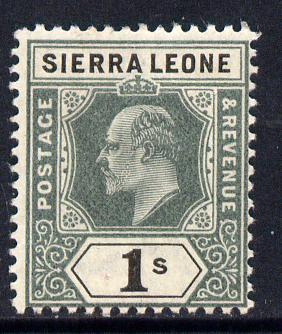 Sierra Leone 1903 KE7 Crown CA 1s green & black mounted mint SG 82