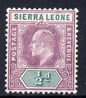 Sierra Leone 1904-05 KE7 MCA 1/2d purple & green mounted mint SG 86