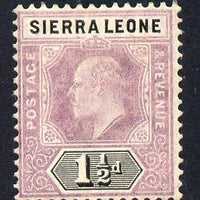 Sierra Leone 1904-05 KE7 MCA 1.5d purple & black mounted mint SG 88