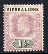 Sierra Leone 1904-05 KE7 MCA 1.5d purple & black mounted mint SG 88