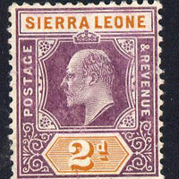 Sierra Leone 1904-05 KE7 MCA 2d purple & brown-orange mounted mint SG 89