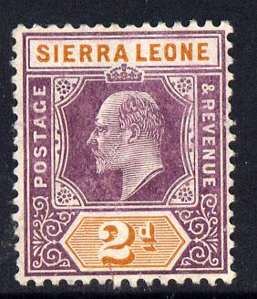 Sierra Leone 1904-05 KE7 MCA 2d purple & brown-orange mounted mint SG 89