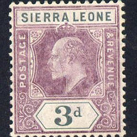 Sierra Leone 1904-05 KE7 MCA 3d purple & grey mounted mint SG 91