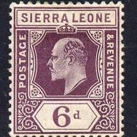 Sierra Leone 1904-05 KE7 MCA 6d purple mounted mint SG 94