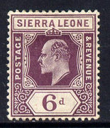 Sierra Leone 1904-05 KE7 MCA 6d purple mounted mint SG 94