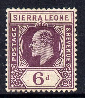 Sierra Leone 1904-05 KE7 MCA 6d purple mounted mint SG 94