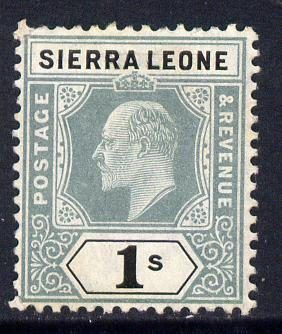 Sierra Leone 1904-05 KE7 MCA 1s green & black mounted mint SG 95