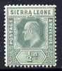 Sierra Leone 1907-12 KE7 MCA 1/2d green mounted mint SG 99