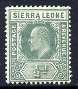 Sierra Leone 1907-12 KE7 MCA 1/2d green mounted mint SG 99