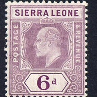 Sierra Leone 1907-12 KE7 MCA 6d dull & bright purple mounted mint SG 107