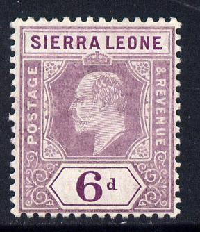 Sierra Leone 1907-12 KE7 MCA 6d dull & bright purple mounted mint SG 107