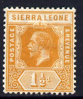 Sierra Leone 1912-21 KG5 MCA 1.5d orange mounted mint SG 114