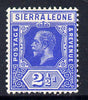 Sierra Leone 1912-21 KG5 MCA 2.5d deep blue mounted mint SG 116