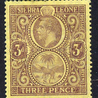 Sierra Leone 1912-21 KG5 MCA 3d purple on yellow mounted mint SG 116b