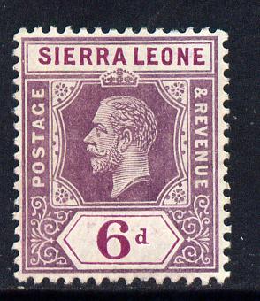 Sierra Leone 1912-21 KG5 MCA 6d dull & bright purple mounted mint SG 119