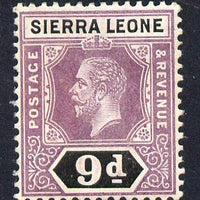 Sierra Leone 1912-21 KG5 MCA 9d purple & black mounted mint SG 121