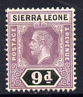 Sierra Leone 1912-21 KG5 MCA 9d purple & black mounted mint SG 121