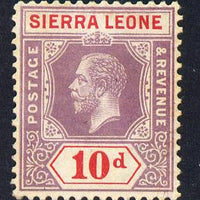 Sierra Leone 1912-21 KG5 MCA 10d purple & red mounted mint SG 122