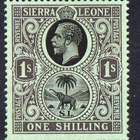 Sierra Leone 1912-21 KG5 MCA 1s black on green mounted mint SG 124