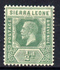 Sierra Leone 1921-27 KG5 Script CA 1/2d green mounted mint SG 131