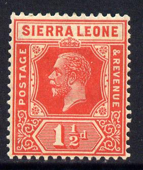 Sierra Leone 1921-27 KG5 Script CA 1.5d scarlet mounted mint SG 133