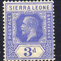 Sierra Leone 1921-27 KG5 Script CA 3d bright blue mounted mint SG 136