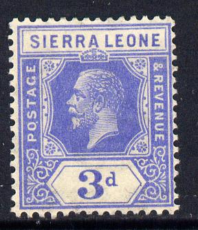 Sierra Leone 1921-27 KG5 Script CA 3d bright blue mounted mint SG 136