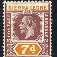 Sierra Leone 1921-27 KG5 Script CA 7d purple & orange mounted mint SG 140