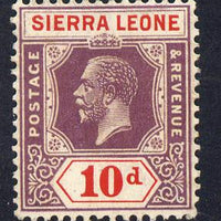 Sierra Leone 1921-27 KG5 Script CA 10d purple & red mounted mint SG 142