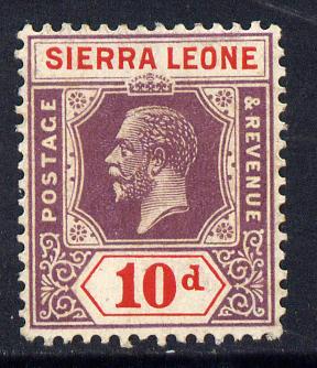 Sierra Leone 1921-27 KG5 Script CA 10d purple & red mounted mint SG 142