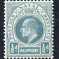 Natal 1902-03 KE7 Crown CA Postage-Revenue 1/2d blue-green mounted mint SG 127