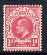 Natal 1902-03 KE7 Crown CA Postage-Revenue 1d carmine mounted mint SG 128