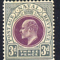 Natal 1902-03 KE7 Crown CA Postage-Revenue 3d purple & grey mounted mint SG 132