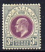 Natal 1902-03 KE7 Crown CA Postage-Revenue 3d purple & grey mounted mint SG 132