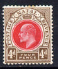 Natal 1902-03 KE7 Crown CA Postage-Revenue 4d carmine & cinnamon mounted mint SG 133