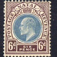 Natal 1902-03 KE7 Crown CA Postage-Revenue 6d green & purple-brown mounted mint SG 135