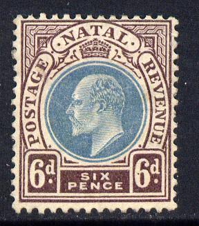 Natal 1902-03 KE7 Crown CA Postage-Revenue 6d green & purple-brown mounted mint SG 135