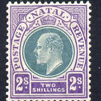 Natal 1902-03 KE7 Crown CA Postage-Revenue 2s green & bright violet mounted mint SG 137